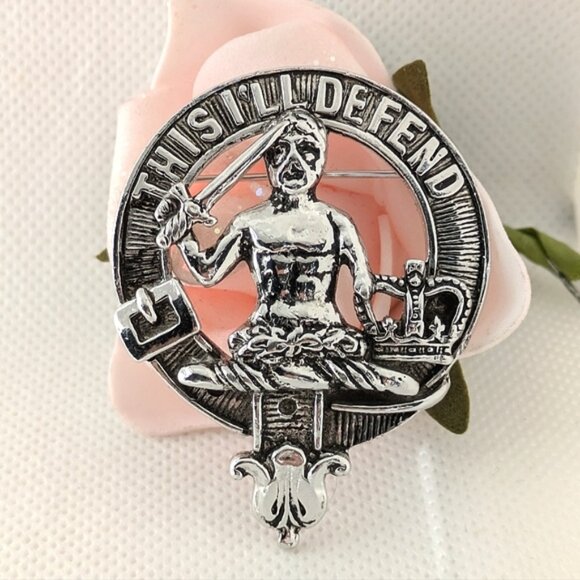 Other - Vintage McFarlane Scottish Clan Badge Scotland Silver Tone Metal Brooch Pin